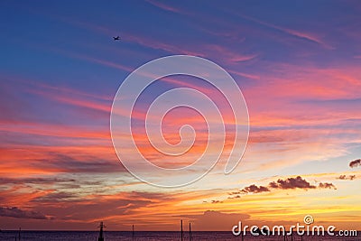 les Trois-Ilets, Martinique - Sunset in Anse Mitan Stock Photo