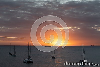 les Trois-Ilets, Martinique - Sunset in Anse Mitan Stock Photo