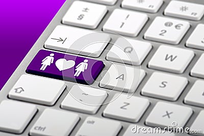 Lesbian Couple Symbol on a Keyboard Stock Photo