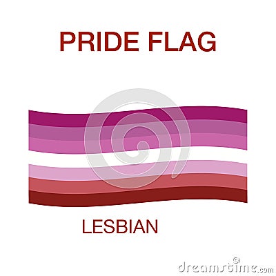 Lesbian flag on white background. Pride symbol.The official symbol of the community Vector Illustration