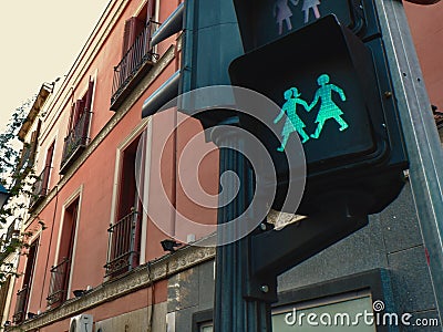 Lesbian friendly traffic light to go Stock Photo