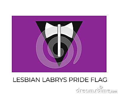 Lesbian labrys Pride Rainbow Flags. Symbol of LGBT community. Vector flag sexual identity. Easy to edit template for banners, Vector Illustration