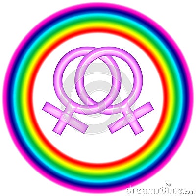 Lesbian Love Circular Logo Stock Photo