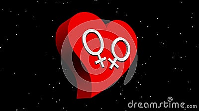 Lesbian love in the night Stock Photo