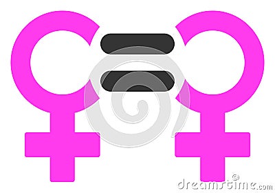 Lesbian Relation Symbol Raster Icon Flat Illustration Cartoon Illustration