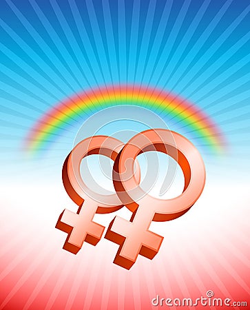 Lesbian Relationship Gender Symbols Stock Photo