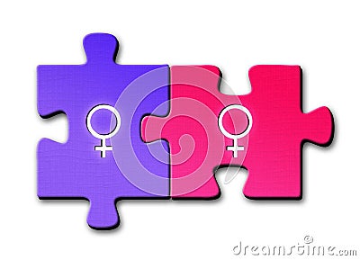 Lesbian symbols Stock Photo