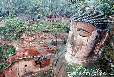 Leshan Giant Buddha in Mt.Emei Stock Photo