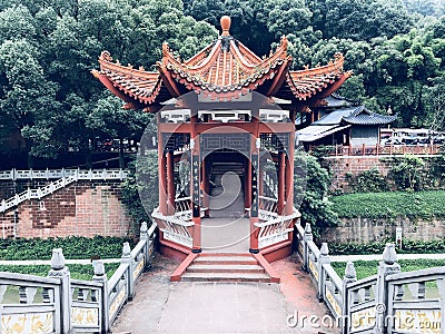 Leshan Haoshang bridge Stock Photo