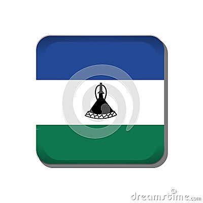 Lesotho flag button icon isolated on white background Vector Illustration