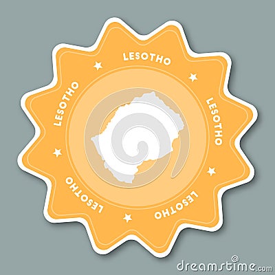 Lesotho map sticker in trendy colors. Vector Illustration