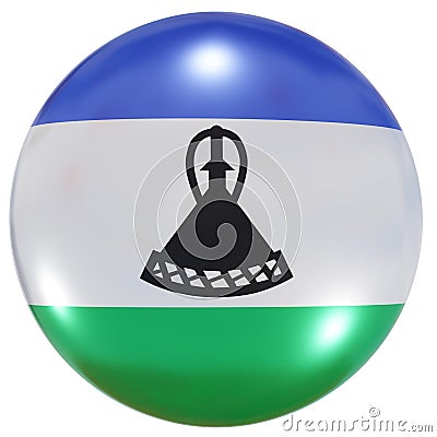 Lesotho national flag button Stock Photo