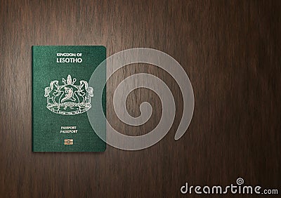 Lesotho passport on a wooden background Stock Photo