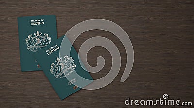 Lesotho passport on a wooden background Stock Photo