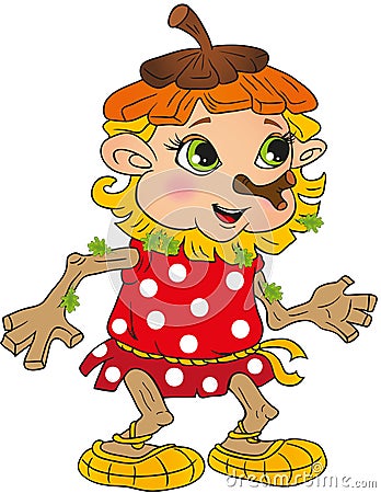 Lesovik, funny fairytale character woodman Vector Illustration