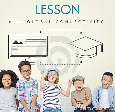 Lesson Global Connectivity Student Graphic Concept Stock Photo