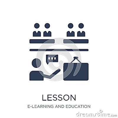 Lesson icon. Trendy flat vector Lesson icon on white background Vector Illustration