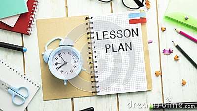Lesson Planning text written on a notebook Stock Photo