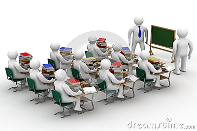 Lesson in a school class. Stock Photo