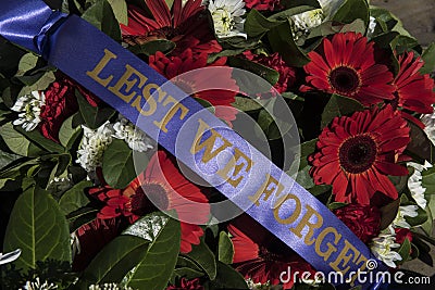 Lest We Forget, Anzac Day memorial Editorial Stock Photo