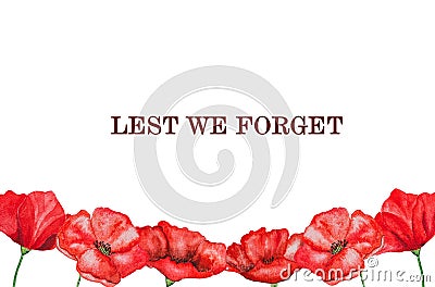 Lest we forget. Remembrance Day. Beautiful card Stock Photo