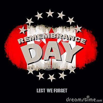 Lest we forget text memorial Vector Illustration