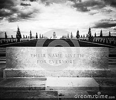 Lest We Forget - war cemetery in France Editorial Stock Photo