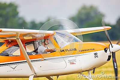 Antidotum Airshow Leszno 2023 and show of flying helicopter and planes alone and in a group Editorial Stock Photo