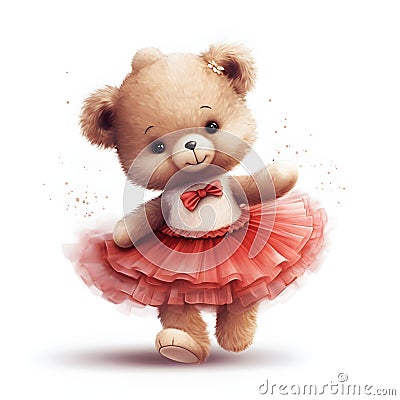 Let the ballerina teddy bear leap into your creative projects Stock Photo