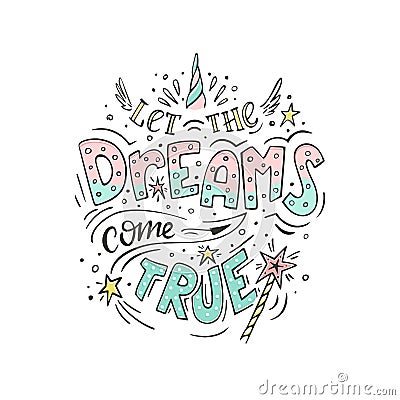 Let the dreams come true Vector Illustration
