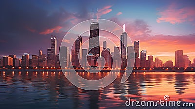 Let the futuristic cityscape spark your creative Ä±magination Stock Photo