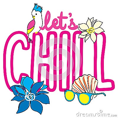 Let`s chill summer elements Stock Photo