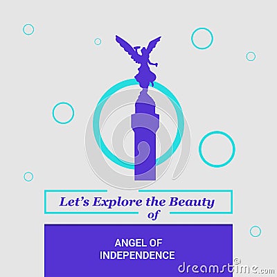 Let's Explore the beauty of Angel of Independence Mexico City, M Vector Illustration