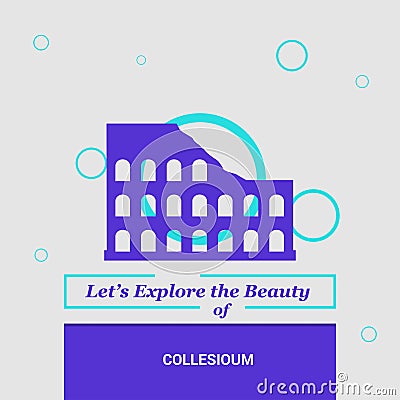 Let's Explore the beauty of Collesioum Roma, Italy National Land Vector Illustration