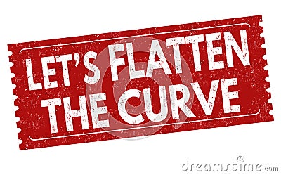Let`s flatten the curve sign or stamp Vector Illustration