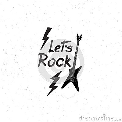 Rock music icon. Musical sign background. Rock lettering. Rock`n Stock Photo