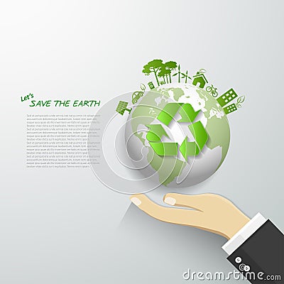 Let's save the Earth, Ecology concept infographics Vector Illustration
