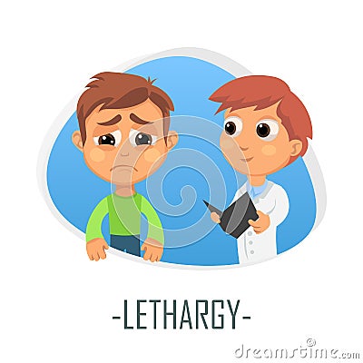 Lethargy medical concept. Vector illustration. Cartoon Illustration