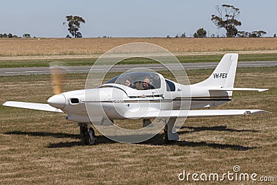 Lancair 235 kit built single engine light aircraft VH-PEX. Editorial Stock Photo