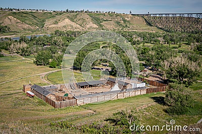 Lethbridge`s Fort Whoop-up in summer Stock Photo