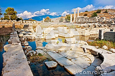 Letoon near the ancient Lycian city Xanthos, Turkey Stock Photo