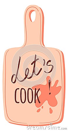 Lets cook lettering. Decorative cute kitchen element Vector Illustration