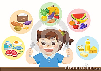 Lets get something to eat! Vector Illustration