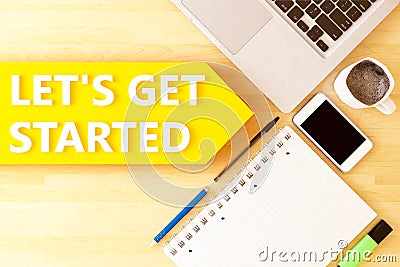 Lets get started Cartoon Illustration