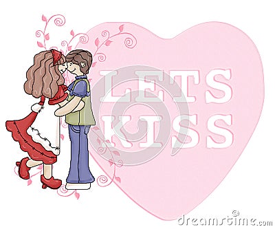 Lets Kiss Valentine Candy Couple Stock Photo