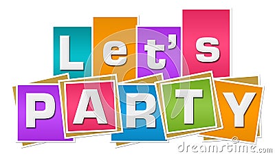 Lets Party Colorful Squares Stripes Stock Photo