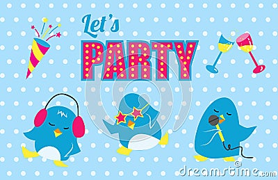 Lets party vector poster Vector Illustration