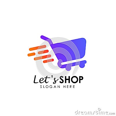 lets shopping logo design template. shop icon designs Vector Illustration
