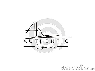 Letter AH Signature Logo Template Vector Vector Illustration