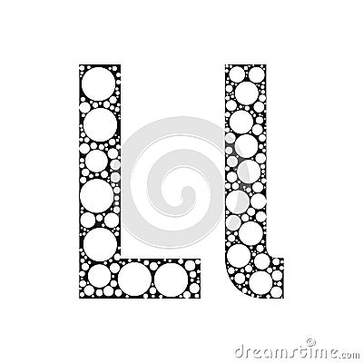 The letter of the alphabet in black and white circles Vector Illustration